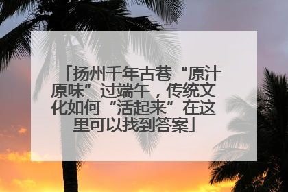 扬州千年古巷“原汁原味”过端午，传统文化如何“活起来”在这里可以找到答案