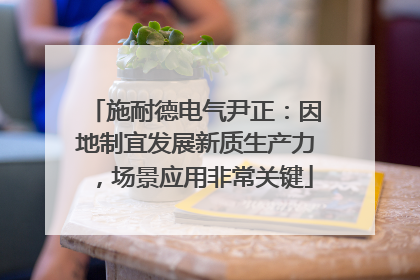 施耐德电气尹正：因地制宜发展新质生产力，场景应用非常关键