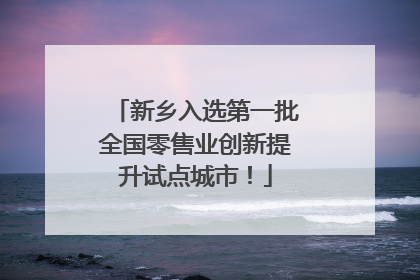 新乡入选第一批全国零售业创新提升试点城市！