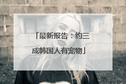 最新报告：约三成韩国人有宠物