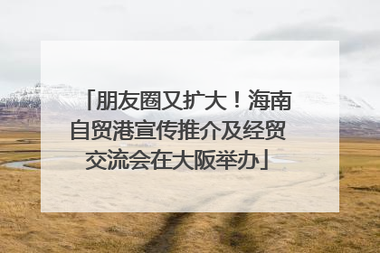 朋友圈又扩大！海南自贸港宣传推介及经贸交流会在大阪举办