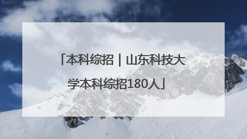 本科综招｜山东科技大学本科综招180人