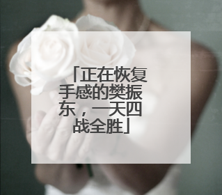 正在恢复手感的樊振东，一天四战全胜