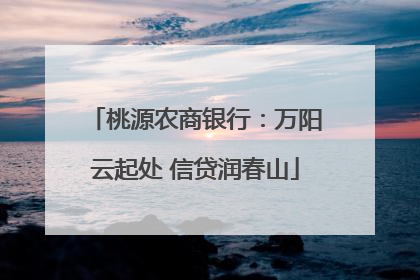 桃源农商银行：万阳云起处 信贷润春山
