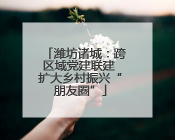 潍坊诸城：跨区域党建联建 扩大乡村振兴“朋友圈”