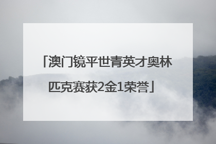 澳门镜平世青英才奥林匹克赛获2金1荣誉