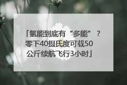 氢能到底有“多能”？零下40摄氏度可载50公斤续航飞行3小时