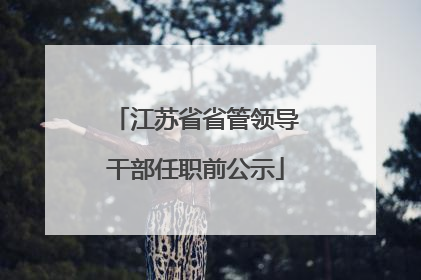 江苏省省管领导干部任职前公示