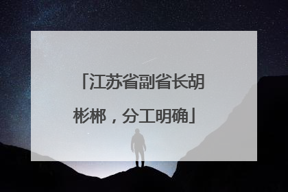 江苏省副省长胡彬郴，分工明确