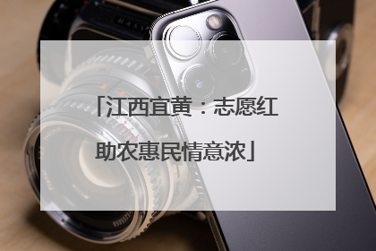 江西宜黄：志愿红助农惠民情意浓