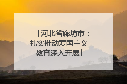 河北省廊坊市：扎实推动爱国主义教育深入开展