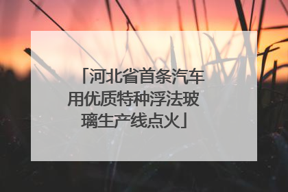 河北省首条汽车用优质特种浮法玻璃生产线点火