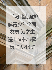 河北武强护航青少年全面发展 为学生送上文化与健康“大礼包”