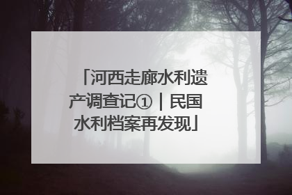 河西走廊水利遗产调查记①｜民国水利档案再发现