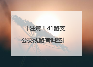 注意！41路支公交线路有调整