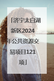 济宁太白湖新区2024年公共资源交易项目121项