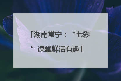 湖南常宁：“七彩”课堂鲜活有趣