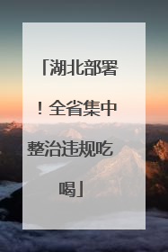 湖北部署！全省集中整治违规吃喝