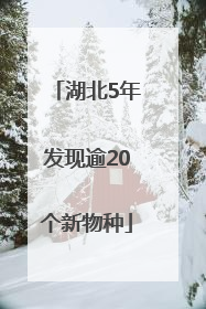 湖北5年发现逾20个新物种