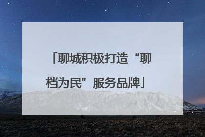 聊城积极打造“聊档为民”服务品牌