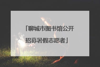 聊城市图书馆公开招募暑假志愿者
