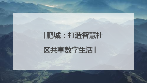 肥城：打造智慧社区共享数字生活