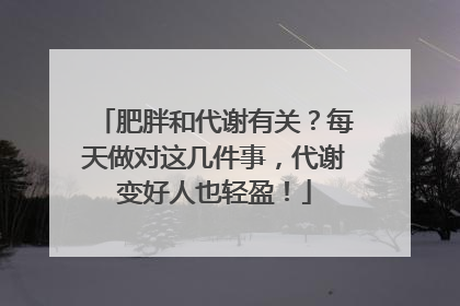 肥胖和代谢有关？每天做对这几件事，代谢变好人也轻盈！