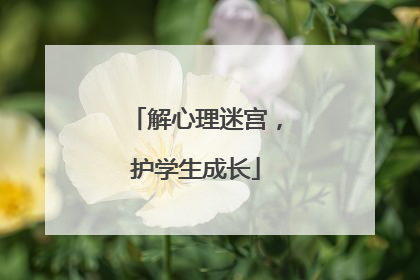 解心理迷宫，护学生成长