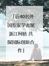 近40名外国专家学者聚浙江柯桥 共探国际创新合作