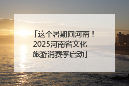 这个暑期回河南！2025河南省文化旅游消费季启动