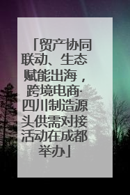 贸产协同联动、生态赋能出海，跨境电商·四川制造源头供需对接活动在成都举办