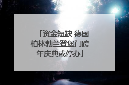 资金短缺 德国柏林勃兰登堡门跨年庆典或停办