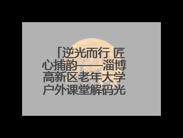 逆光而行 匠心捕韵——淄博高新区老年大学户外课堂解码光影美学密码