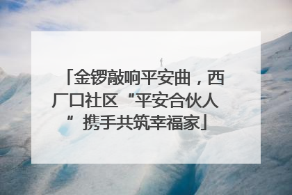 金锣敲响平安曲，西厂口社区“平安合伙人”携手共筑幸福家