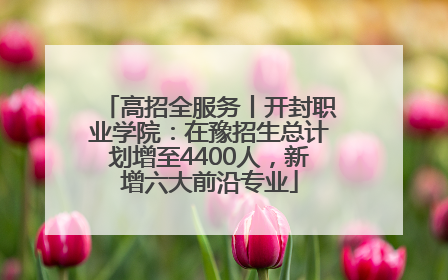 高招全服务丨开封职业学院：在豫招生总计划增至4400人，新增六大前沿专业