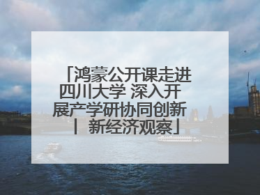 鸿蒙公开课走进四川大学 深入开展产学研协同创新丨 新经济观察