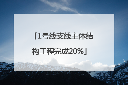1号线支线主体结构工程完成20%