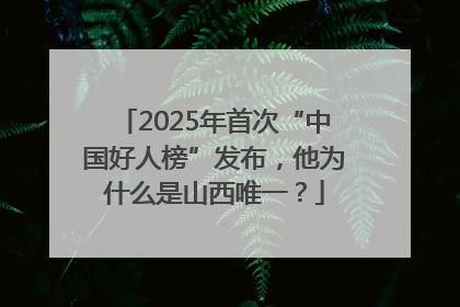 2025年首次“中国好人榜”发布，他为什么是山西唯一？