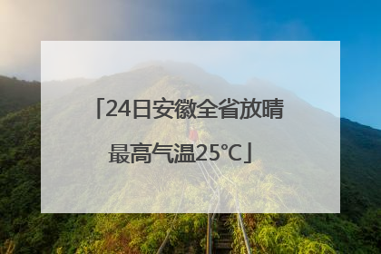24日安徽全省放晴 最高气温25℃