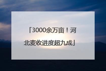 3000余万亩！河北麦收进度超九成