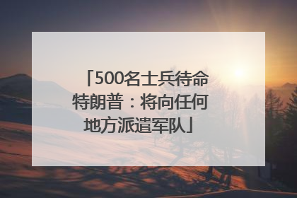 500名士兵待命 特朗普：将向任何地方派遣军队