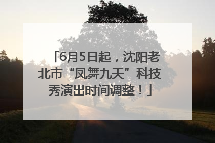 6月5日起，沈阳老北市“凤舞九天”科技秀演出时间调整！