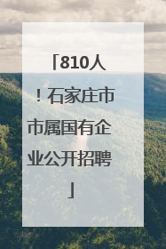 810人！石家庄市市属国有企业公开招聘