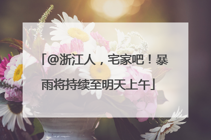 @浙江人，宅家吧！暴雨将持续至明天上午
