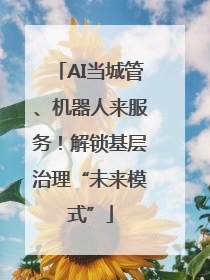 AI当城管、机器人来服务！解锁基层治理“未来模式”