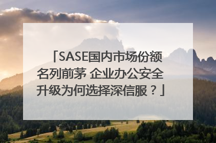 SASE国内市场份额名列前茅 企业办公安全升级为何选择深信服？